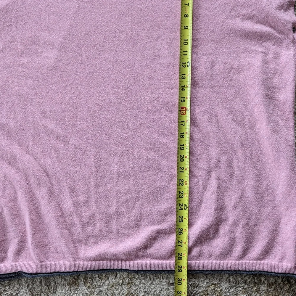 ECHO 23 NYC Convertible Women's Poncho Sweater -PEONY PINK Gray Trim-One Soze